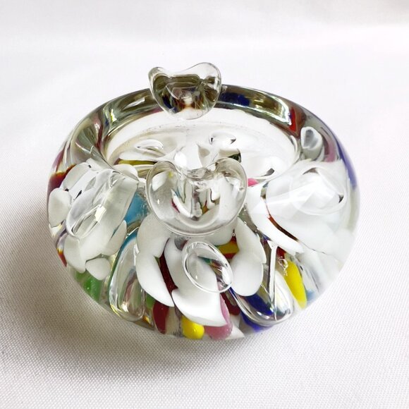 Kent Helms Vintage Signed Art Glass Paperweight Abstract Floral Studio Crafted - Picture 5 of 11